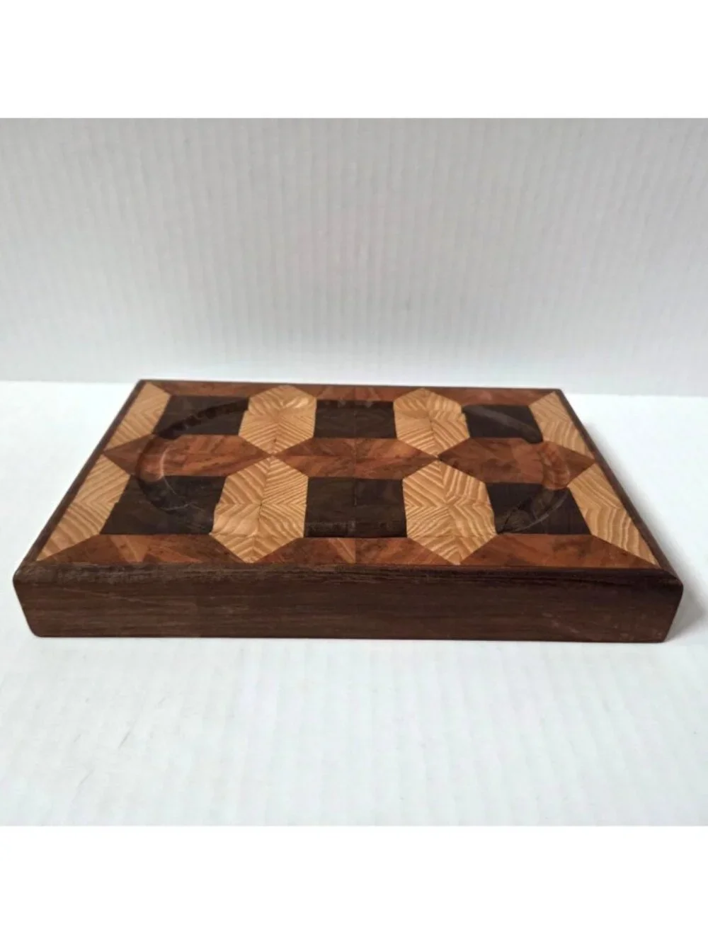 Handmade End Grain Octagon Wood Cutting Board Block Small 9.5